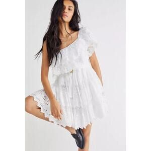 Place Nationale Olodio Eyelet Mini Dress White Size 2 NWT